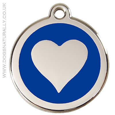 Dark Blue Heart Dog ID Tags (3x sizes)